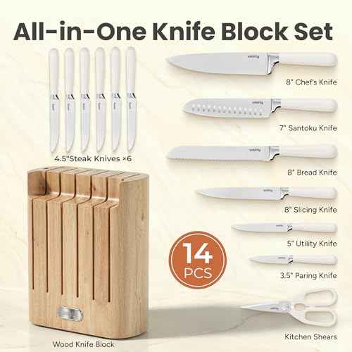 14 Piece Kitchen Knife Set with Block (14 Count)