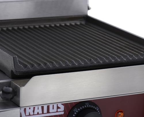 Commercial Electric Panini Sandwich Grill with Grooved Plates
