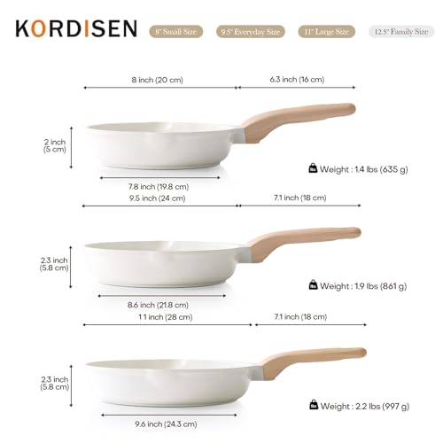 Ceramic Nonstick Frying Pan Skillet Set (3 Count)