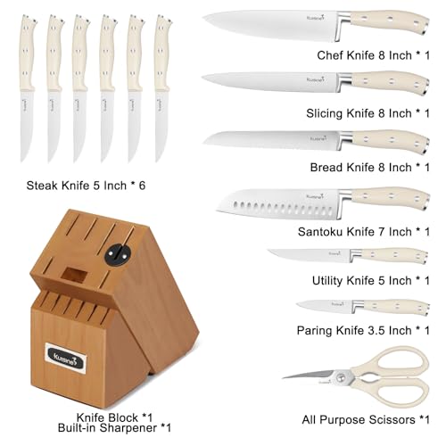 Kitchen Chef Knife Block Set (15 Count)