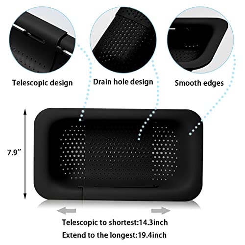 Collapsible Sink Colanders and Strainers Basket Extendable Plastic Fruit Vegetable Strainer Drainer Basket for Kitchen