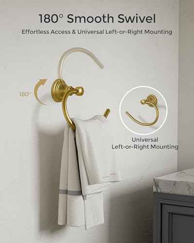 Gold Towel Ring Wall Mounted for Bathroom