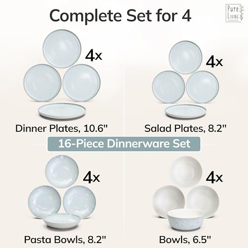 16 Piece Stoneware Dinnerware Set for 4 (16 Count)