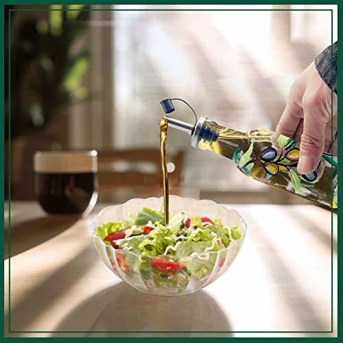 7oz Hand Painted Glass Olive Oil Bottle Dispenser