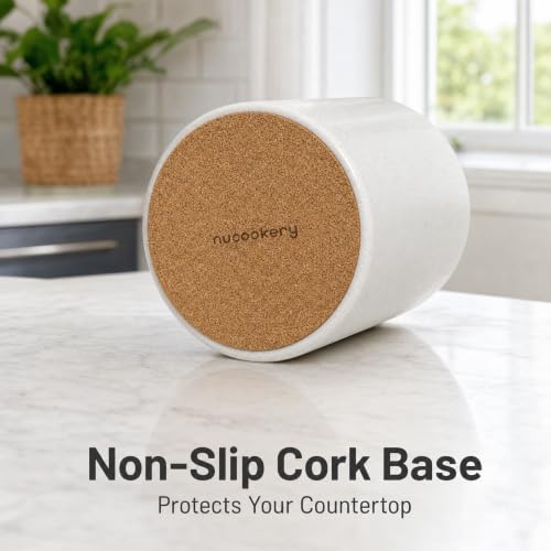 Ceramic Utensil Holder with Spoon Rest for Kitchen Counter