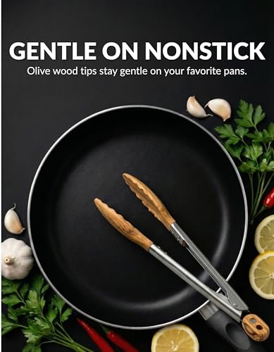 Olive Wood Tongs for Cooking