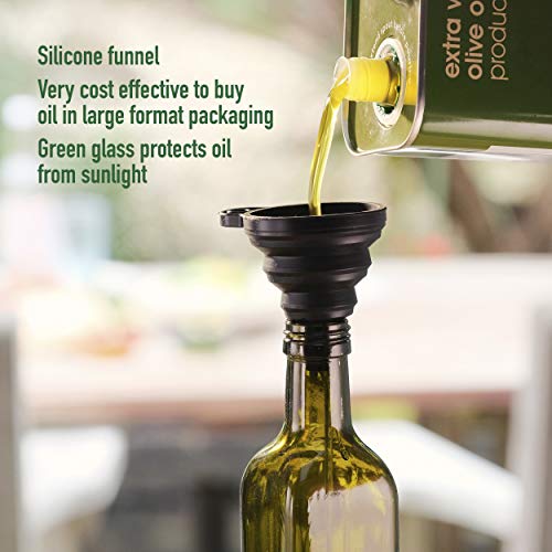Glass Olive Oil Bottle Drizzler with Pourer Spout