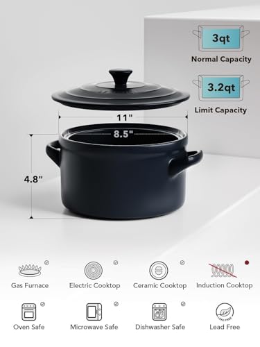 3 QT Ceramic Bread Baker with Lid for Sourdough