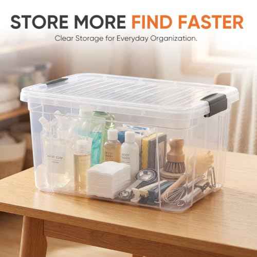 11 Quart Clear Plastic Storage Boxes with Lids (3 Count)