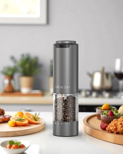 Rechargeable Electric Salt and Pepper Grinder Set with Base