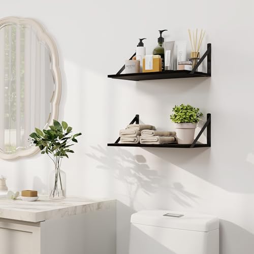 Black Deep Floating Shelves for Wall