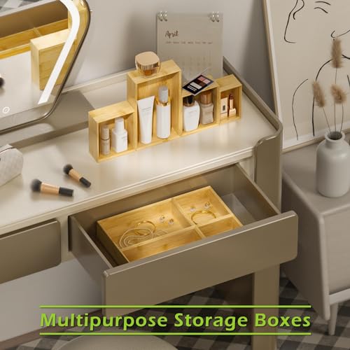 Bamboo Drawer Organizer Boxes (8 Count)