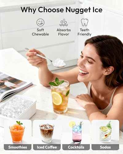 Nugget Ice Maker Countertop with Handle