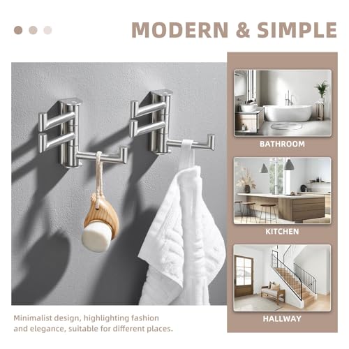 Swivel Towel Hook Brushed Nickel (2 Count)