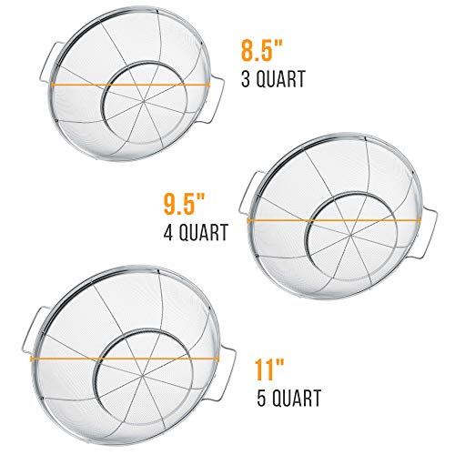 Set of 3 Stainless Steel Colander Strainers Net Baskets 5 (3 Count)