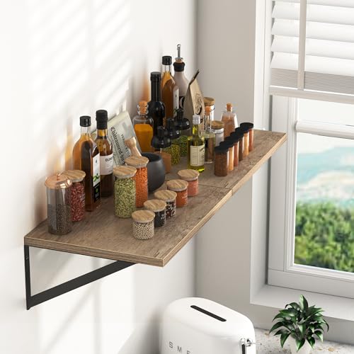 16W x 12D Deep Floating Shelves Set of 2 Grey (2 Count)