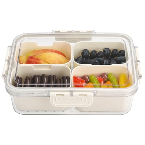 4 Compartment Snackle Box Container with Lid