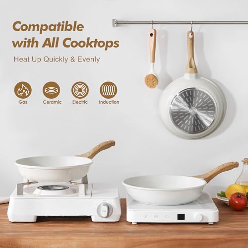 Ceramic Nonstick Frying Pan Skillets (2 Count)