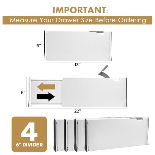 Adjustable Deep Drawer Divider (4 Count)