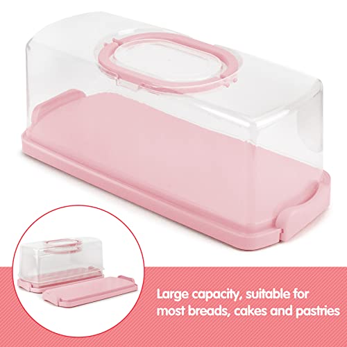 2 Pack Plastic Rectangular Bread Box with Clear Lid (2 Count)