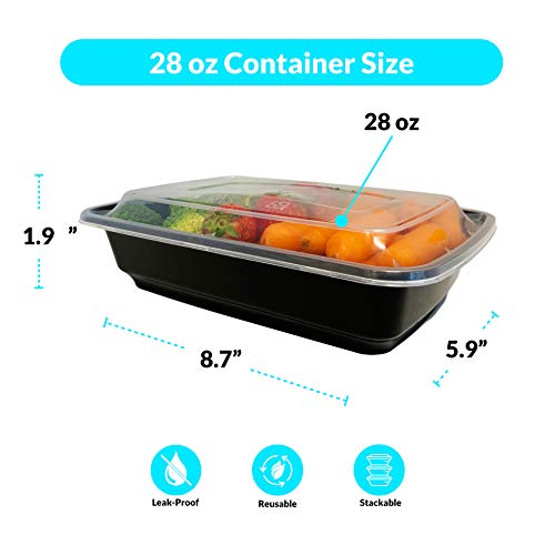 28 oz Meal Prep Containers w (50 Count)