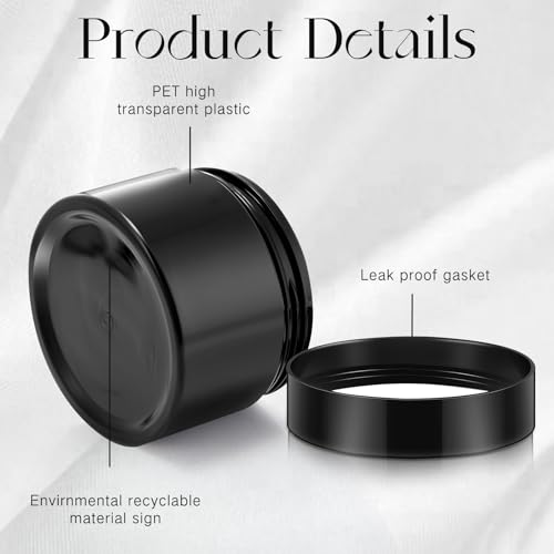6 Pack 1 oz Plastic Jars Containers with Lids Wide (6 Count)