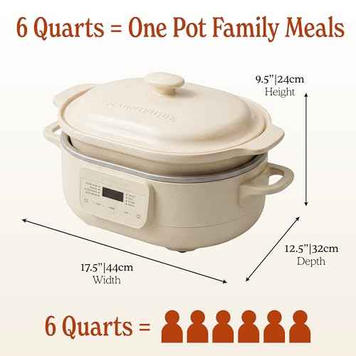 MAGNIFIQUE 6 Quart Programmable Casserole Slow Cooker