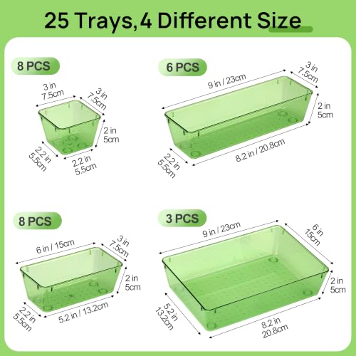 25 Pack Plastic Drawer Organizers with Non (25 Count)