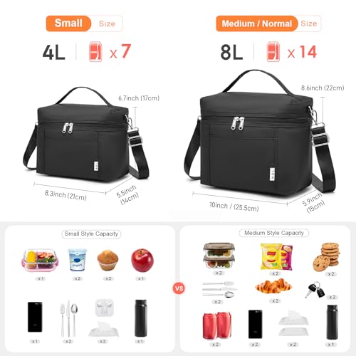 NOL Small Insulated Lunch Bags for Women Cooler Bag Lightweight Nylon Waterproof Lunch Box For Work