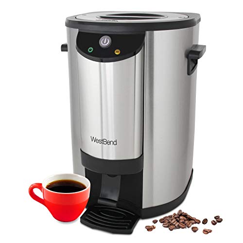 57042 Coffee Urn Double Walled Stainless Steel Features Automatic Temperature Control Large Capacity with Fast Brewing and Easy Clean Up NSF Certified