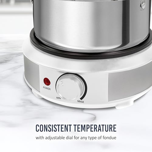 8 Cup Electric Fondue Pot Set for Cheese & Chocolate