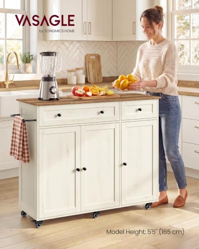 Mobile Kitchen Wooden Island Cart with Storage for Dining Room