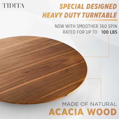 21" Acacia Wood Lazy Susan for Table Top