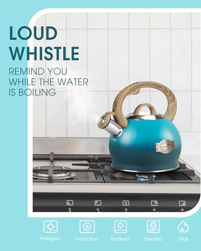 2.1 Qt Whistling Tea Kettle for Stovetop with Heat