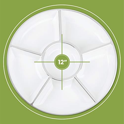 6 Sectional Round Plastic Serving Tray