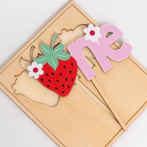 Strawberry Cake Topper 1st Birthday