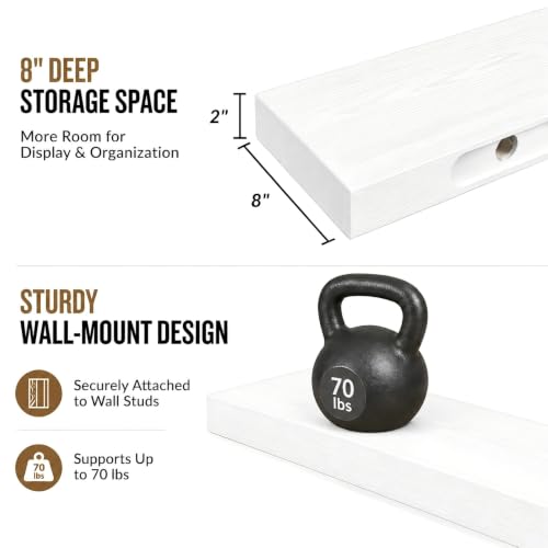 Rustic Floating Shelves 36 inch Long 8 inch deep Set of 2 (2 Count)