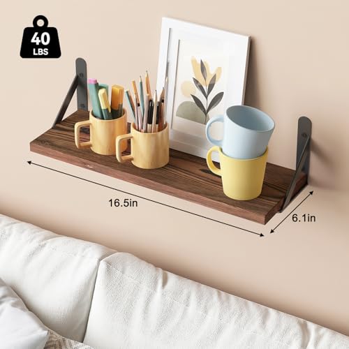 16.5in Floating Shelves for Wall (6 Count)