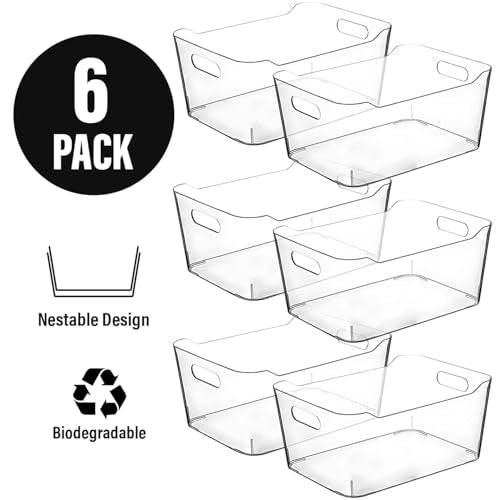 Clear Extra Large Plastic Storage Bins (6 Count)