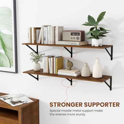 40W x 12D Deep Floating Shelves Set of 2 Walnut (2 Count)