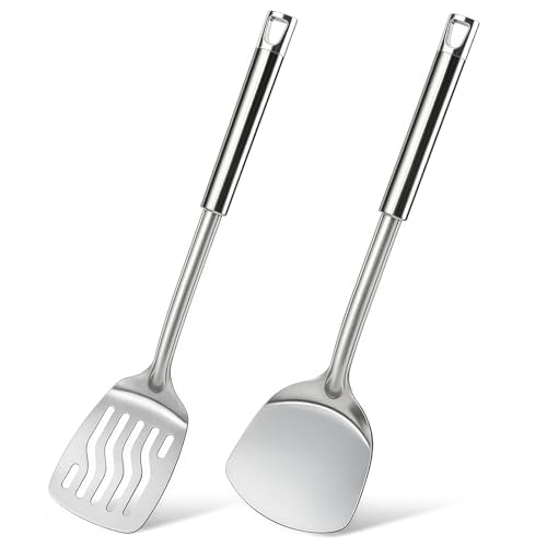 2 Pcs Stainless Steel Spatulas Set (2 Count)