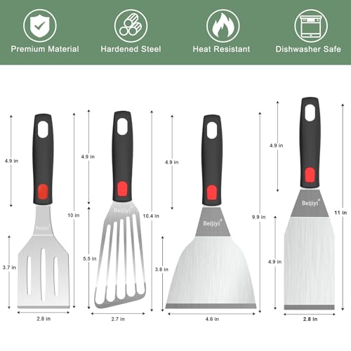 4 Piece Metal Spatula for Cast Iron Skillet (4 Count)