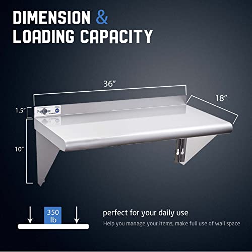 NSF Stainless Steel Shelf 18” x 36”
