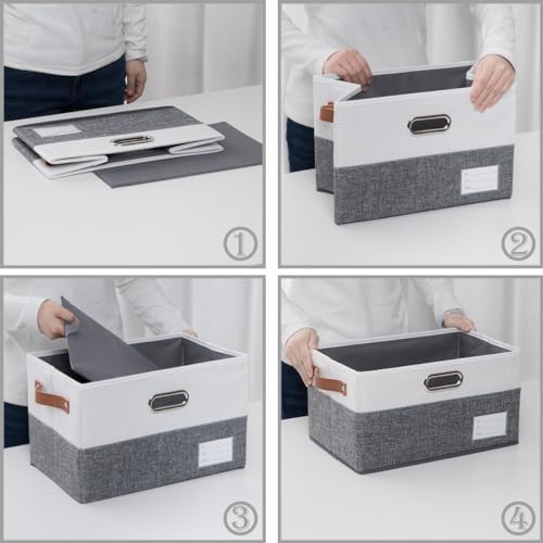 Foldable Storage Bins with Handles [3 (3 Count)
