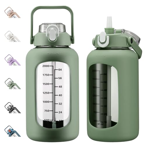 84oz Glass Water Bottle with Straw