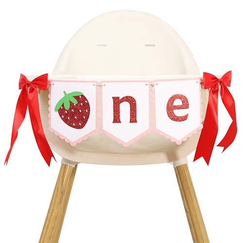 Strawberry First Birthday High Chair Banner