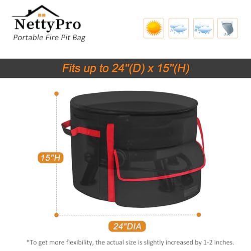Fire Pit Carry Bag Compatible with 24 Inch Outland 883 & EAST OAK 21" Propane Firebowl