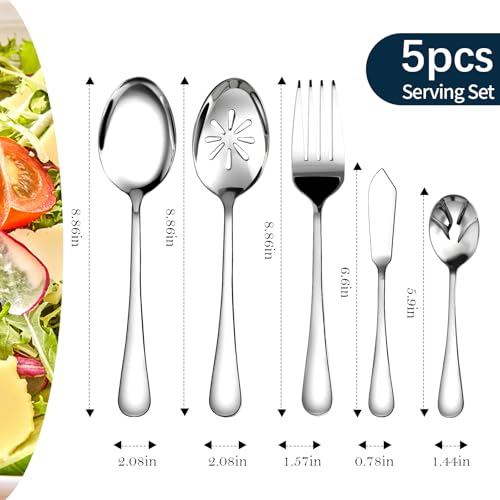 Silverware Set for 12 with Serving Utensil (65 Count)