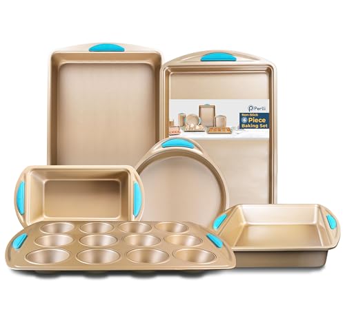 Baking Kit Nonstick Gold Steel Oven Set (6 Count)