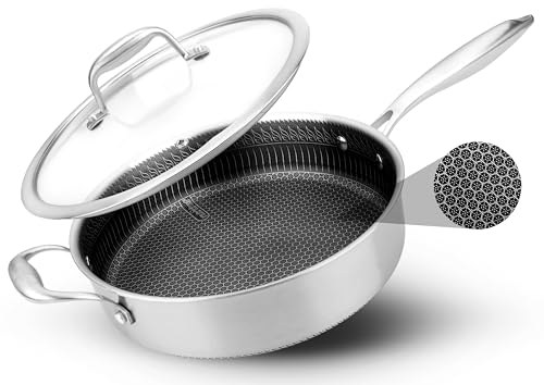 3.4QT Deep Frying Pan with Lid